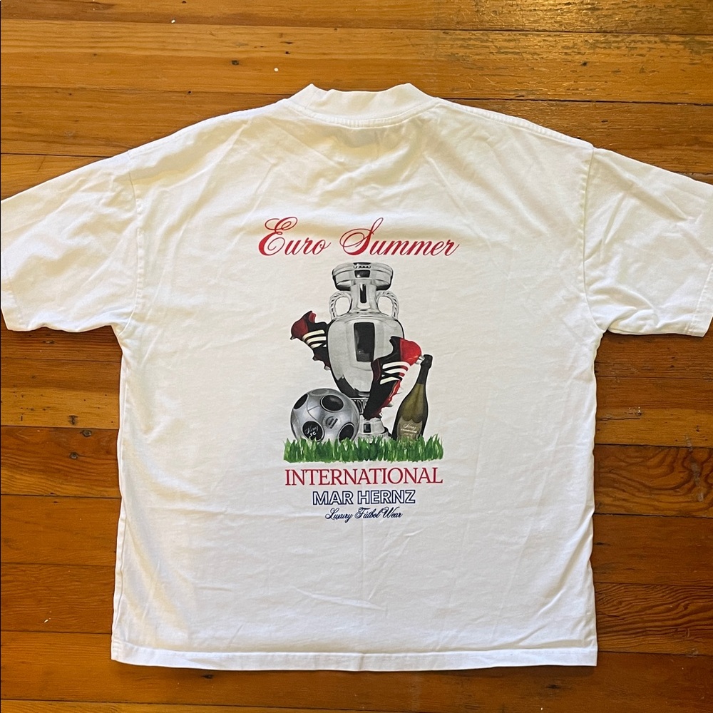 Euro Summer International Graphic Tee - White with Bold Graphics on Rear